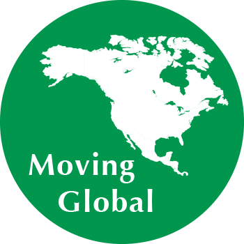 Moving Global text over a drawing of a North American map